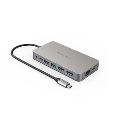 Targus HyperDrive Dual 4K HDMI 10-in-1 USB-C Hub for M1/M2/M3 MacBooks - Silver