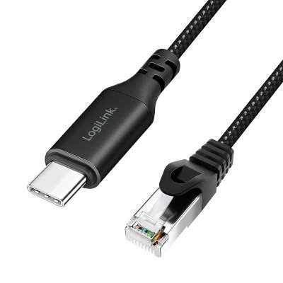 LogiLink USB-C till Nätverkskabel RJ45 1 Gbps Aktiv 2 m#1