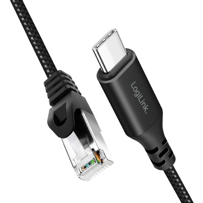 LogiLink USB-C till Nätverkskabel RJ45 1 Gbps Aktiv 2 m#3