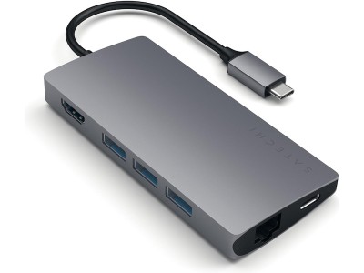 Dockningstation Satechi MultiPort 4K Docking V2, 1xHDMI/3xUSB 3.0/1xUSB-C med PD pass-through, LAN, kortläsare SD/MicroSD - Rymdgrå#3