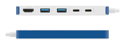 USB-C-hub Hyper HyperDrive Flex 5 Port Hub, 1xHDMI, 2xUSB-C, 2xUSB-A - Vit/Blå#2