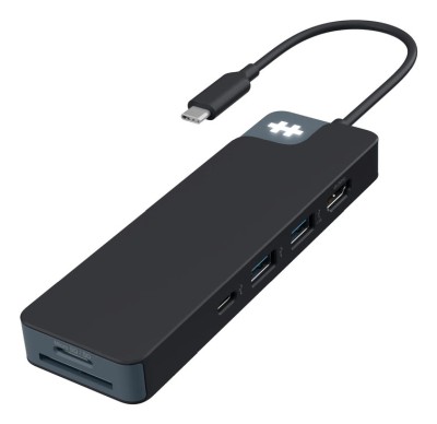 USB-C-hub Hyper HyperDrive Flex 8 Port Hub, 1xHDMI, 2xUSB-C, 2xUSB-A, kortläsare SD/MicroSD - Svart