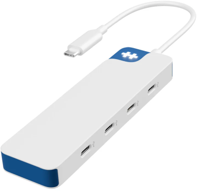 USB-C-hub Hyper HyperDrive Flex 4 Port Hub, 4xUSB-C - Vit/Blå