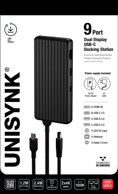 Unisynk 9 Port Dual Display USB-C Docking Station#6