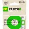Laddningsbart batteri GP ReCyko 2600 mAh AA/R06, 4-pack