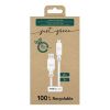 Bigben USB-A to USB-C Just Green Recyclable Charge Cable 3A 2m White#3