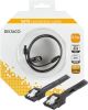 DELTACO SATA-kabel, SATA 6Gb/s, lås-clips, rett-rett, 0,5m, svart#1