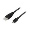 USB 2.0-kabel MicroUSB ha till USB-A ha, 0,5 meter - Svart