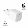 Miniladdare USB-C PD 30W + USB-C/C Kabel Vit#1