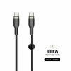 METAL serie 100W USB-C/C flätad kabel 2m Svart#1