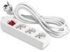 ON 3-vägs strömförgrening 3m 3 eluttag, 3 meter kabel, strömbrytare, jordad, 3680W effekt