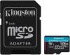 Micro Secure Digital SDXC 128 GB Kingston Canvas Go! Plus Gen4, 200 MB/sek läs, Class 10, UHS-I U3, V30, A2, inkl. SD-adapter