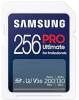 Secure Digital SDXC 256 GB Samsung PRO Ultimate, 200/130 MB/sek, Class 10, UHS-I V30, U3, A2, inkl. USB-A SD-kortläsare