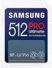 Secure Digital SDXC 512 GB Samsung PRO Ultimate, 200/130 MB/sek, Class 10, UHS-I V30, U3, A2, inkl. USB-A SD-kortläsare