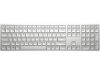 HP 970 programmerbart trådlöst tangentbord (silver) Bluetooth, 2,4 Ghz USB-C, USB-A, full storlek, 20 programmerbara knappar