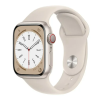 Apple Watch Series 8 GPS + Cellular, 41mm Stjärnglans Aluminiumboett med Stjärnglans Sportband