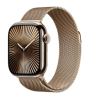 Apple Watch Series 10 GPS + Cellular 42mm Guld Titanboett med Guld Milaneseloop