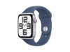 Apple Watch SE GPS 44mm Silver Aluminiumboett med Denim Sport Band - M/L#1