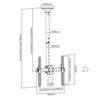 Takfäste HI-ND Ceiling Mount and Telescope pipe, för skärm 32-65", 100-160cm, VESA 200x200-400x400mm, max 50 kg - Svart#3